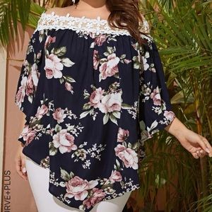 Off the shoulder floral blouse